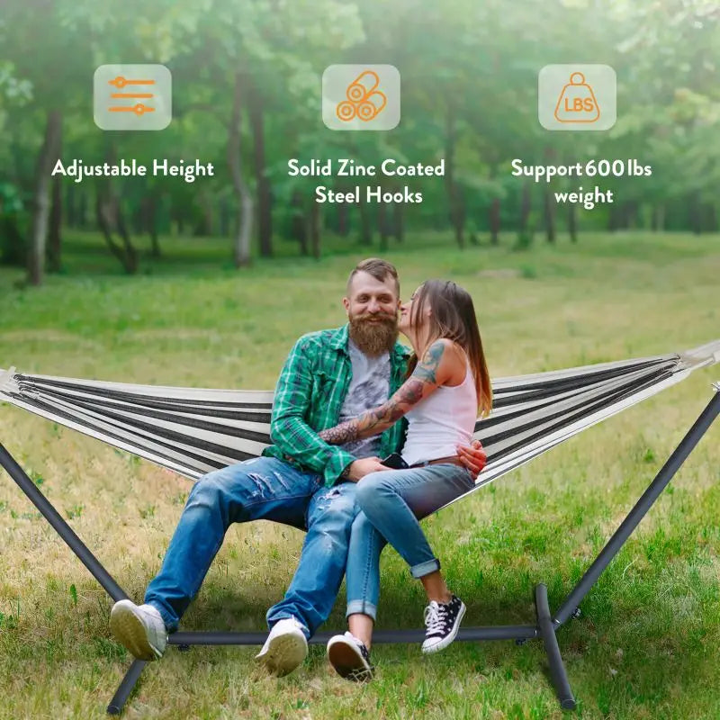 Gyroor Heavy Duty Adjustable Stand Mounted Hammock For Relaxation