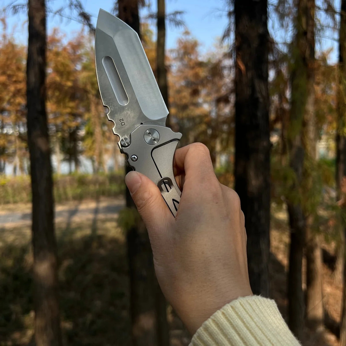 HX Outdoors D2 Steel Folding Knife For Camping And Fishing