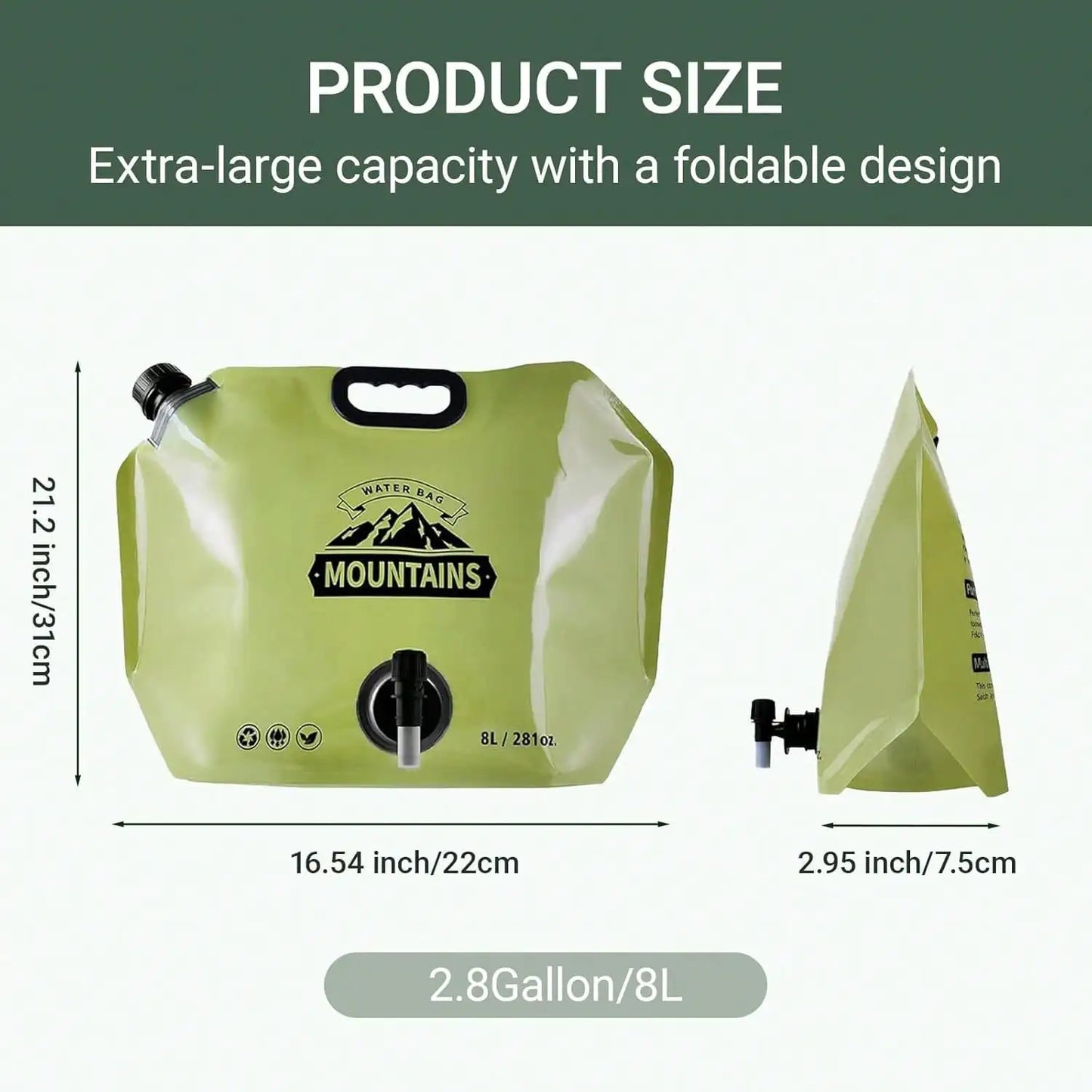 Collapsible Camping Water Jug Set With Spout For Hiking