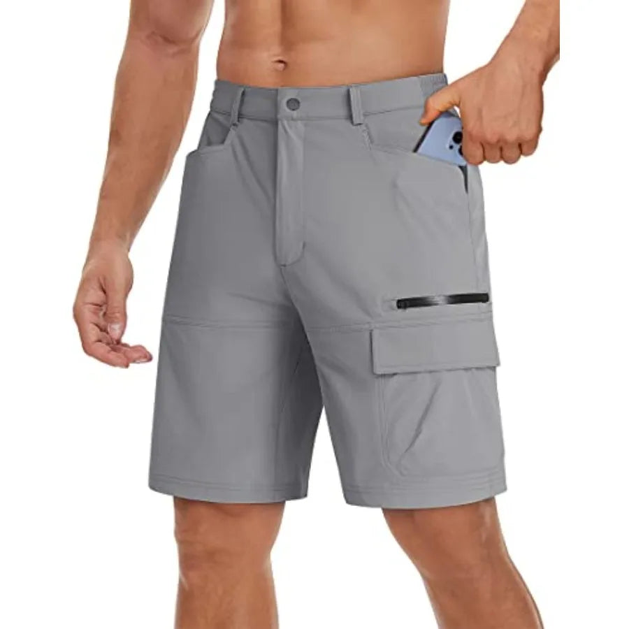 Men Quick Dry Water Resistant Cargo Shorts For Outdoor Activities