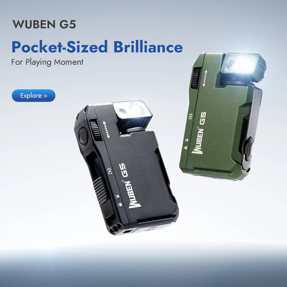 WUBEN G5 Rechargeable Magnetic LED EDC Flashlight for Handsfree Use
