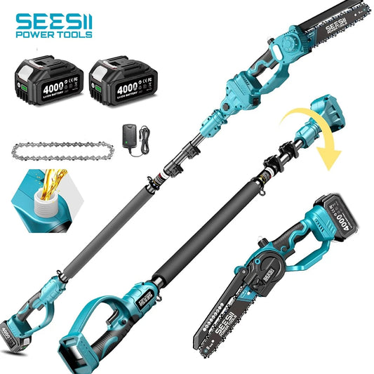 Seesii Cordless Brushless Telescopic Pole Chainsaw for Tree Trimming