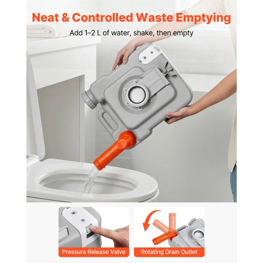 Portable Camping Toilet With Detachable Waste Tank For Outdoor Travel