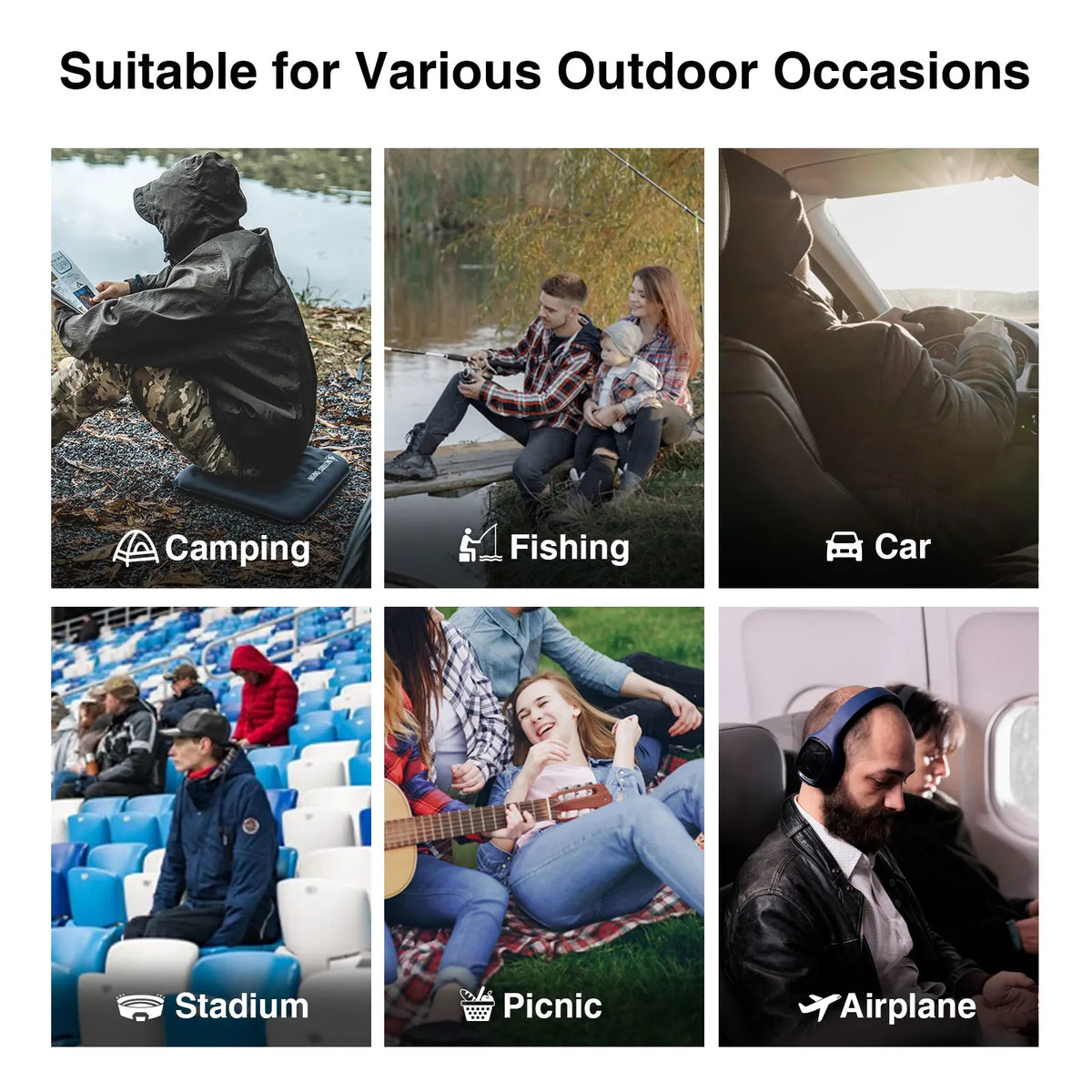 OneTigris Inflatable Seat Cushion for Camping, Travel, and Stadiums