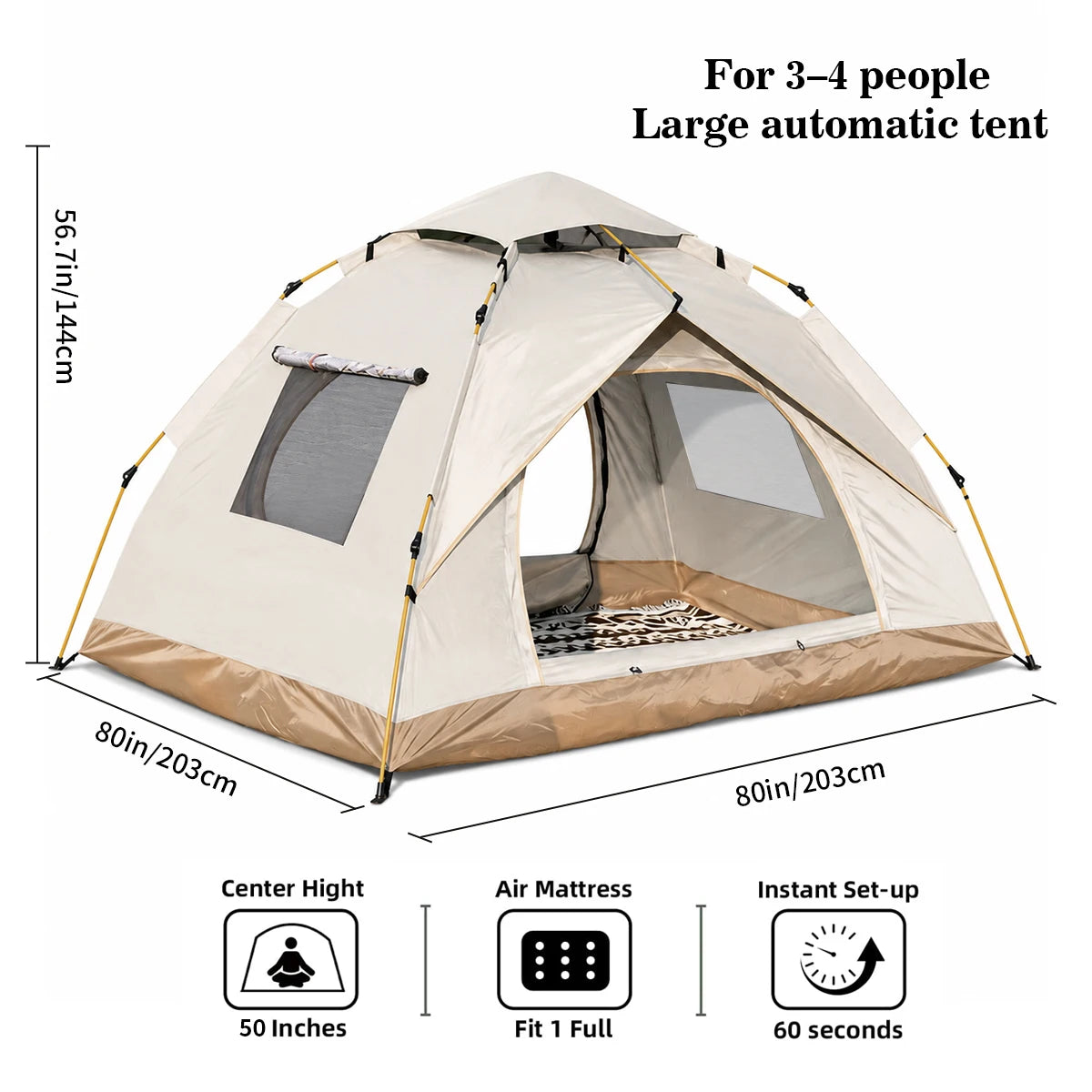 TRIBENEST Automatic Pop Up Camping Tent for Outdoor Shelter