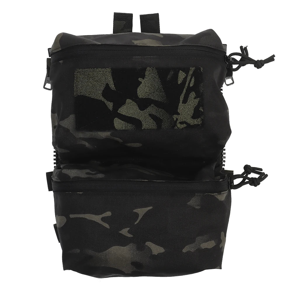 Tactical FCPC V5 Back Panel Double Bag Sundries Pouch General Purpose Pockets Ferro Style Vest Plate Carrier Accessories