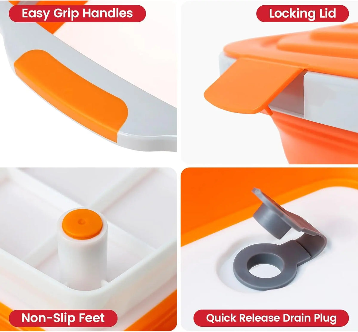 Portable Collapsible Food Prep Tub With Lid And Cutting Board