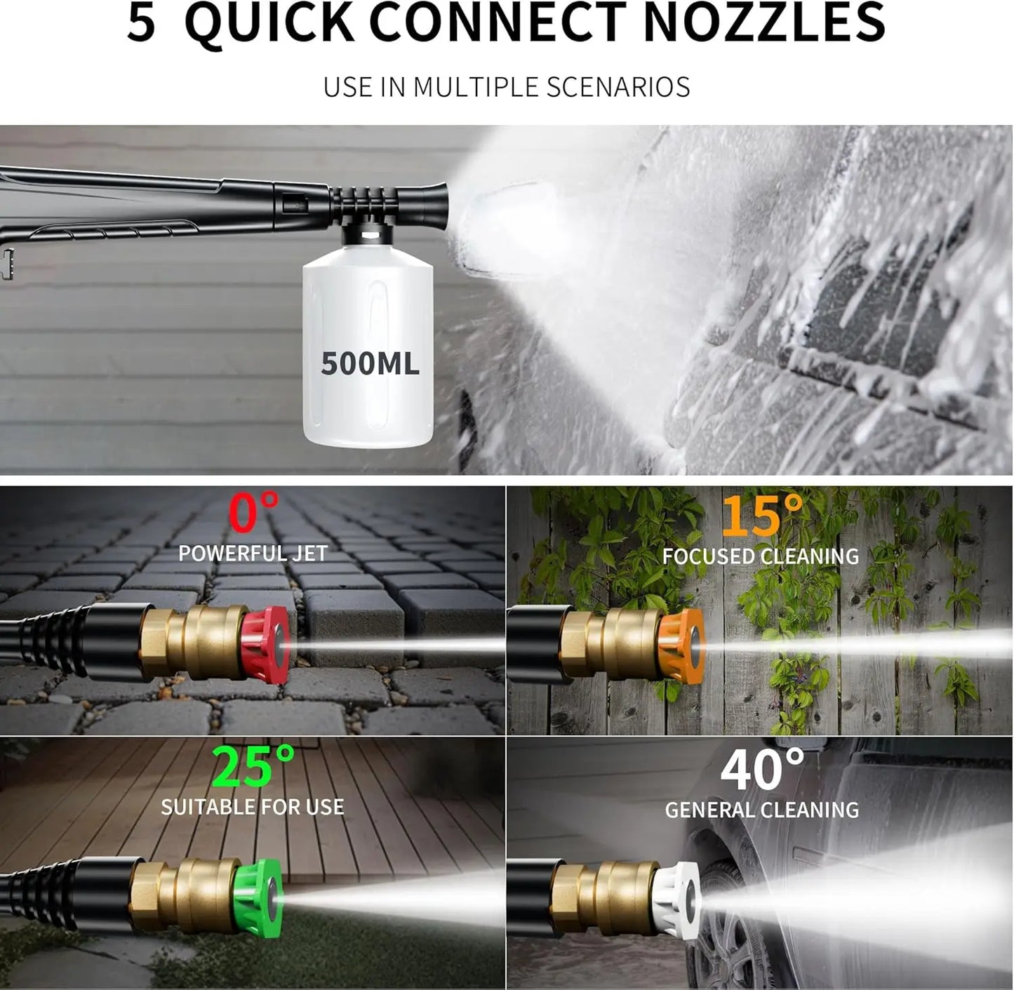 Foting Electric Pressure Washer 4800 PSI For Home Driveway Cleaning