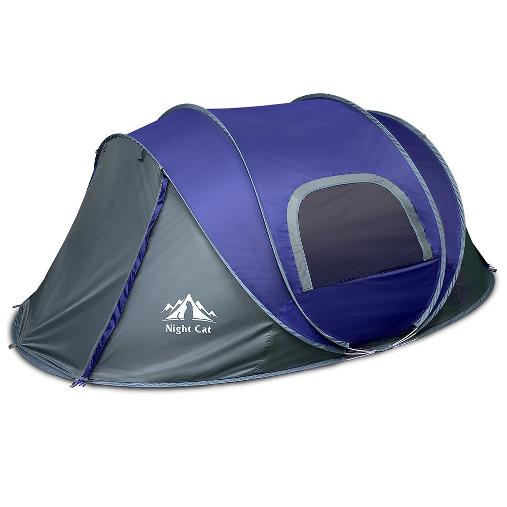 Night Cat Pop-up Camping Tent: 2 Person Tent Waterproof Instant Easy Setup Family Tent
