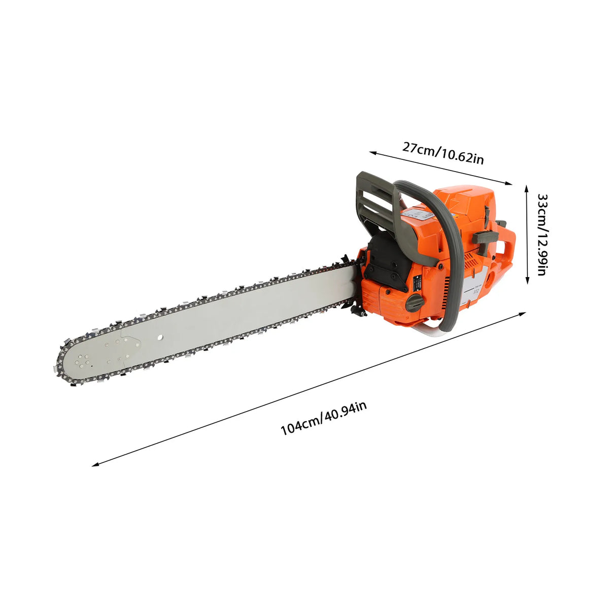 72cc 2700rpm Gas Powered Chainsaw with 24'' Guide Bar Saw Chain with 2-Stroke Engine and 26 Oz Fuel Tank for Forest Harvesting, Cutting Wood, Pruning Branches