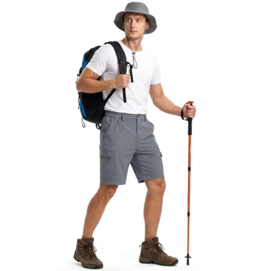 Mens Water Resistant Quick Dry Expandable Waist Hiking Shorts