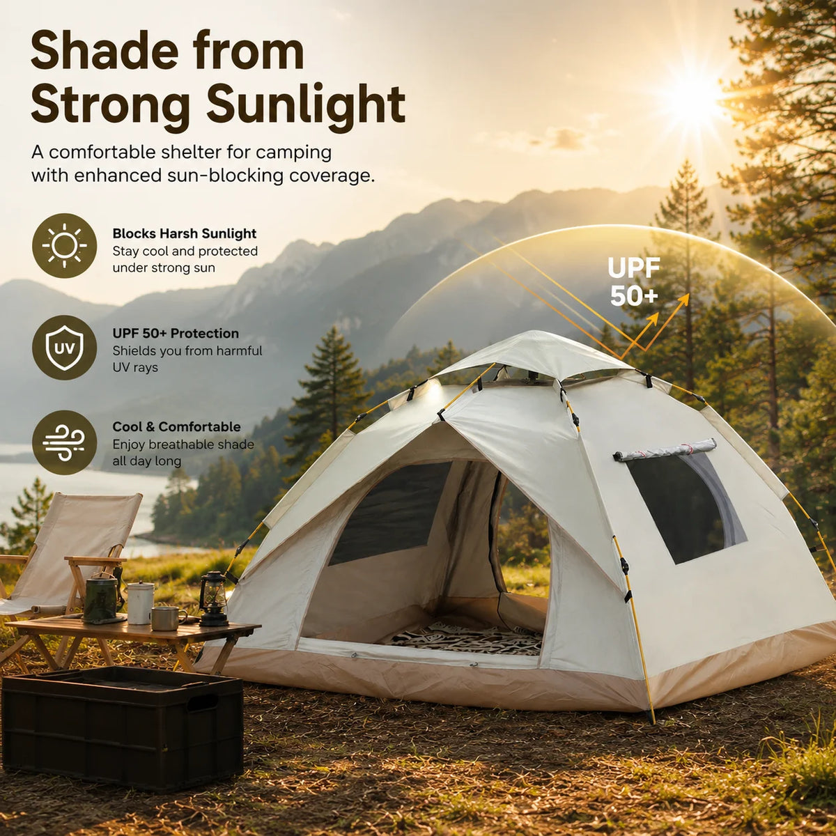 TRIBENEST Automatic Pop Up Camping Tent for Outdoor Shelter