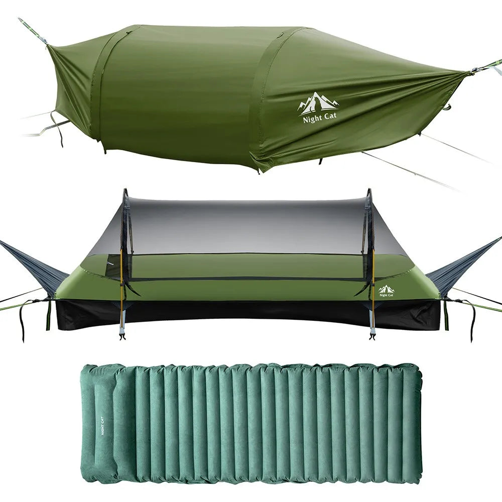 Night Cat Outdoor Hammock Tent With Mosquito Net And Rainfly
