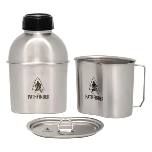 Stainless Steel Camping Canteen Cooking Set With Tableware