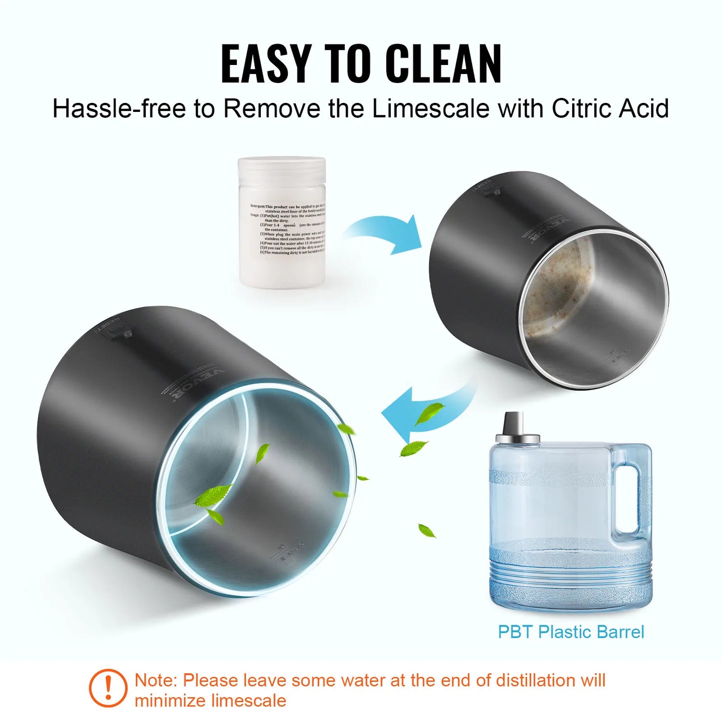 SucceBuy Stainless Steel Countertop Water Distiller Purifier