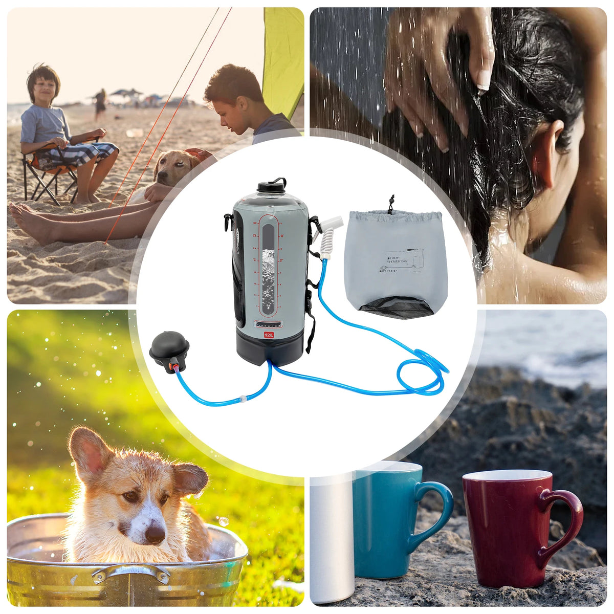 Bymaocar Foldable Solar Camping Shower Bag For Outdoor Explorers