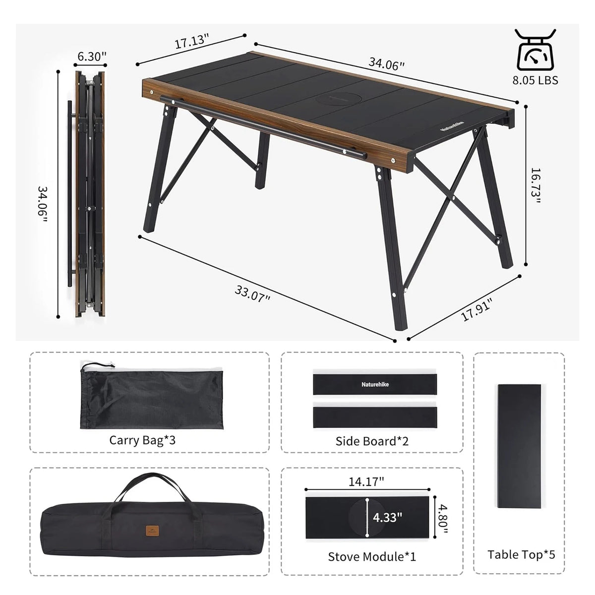 Naturehike Folding Aluminum IGT Camping And Grill Table