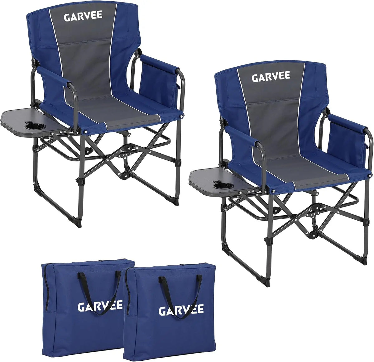 TACLEEKII Oversized Folding Camping Director Chair With Side Table