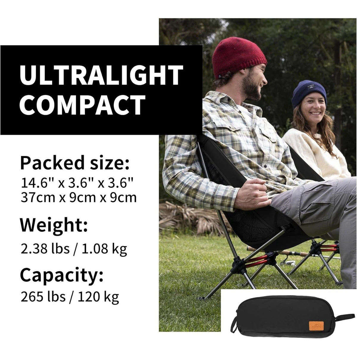 Naturehike Ultralight Folding Camping Chair With Anti Sink Feet