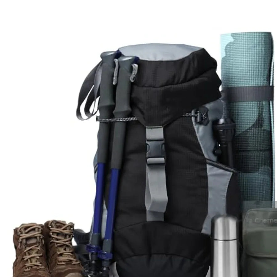 Adjustable Trekking Pole Backpack Bungee Strap Holders for Hiking Packs