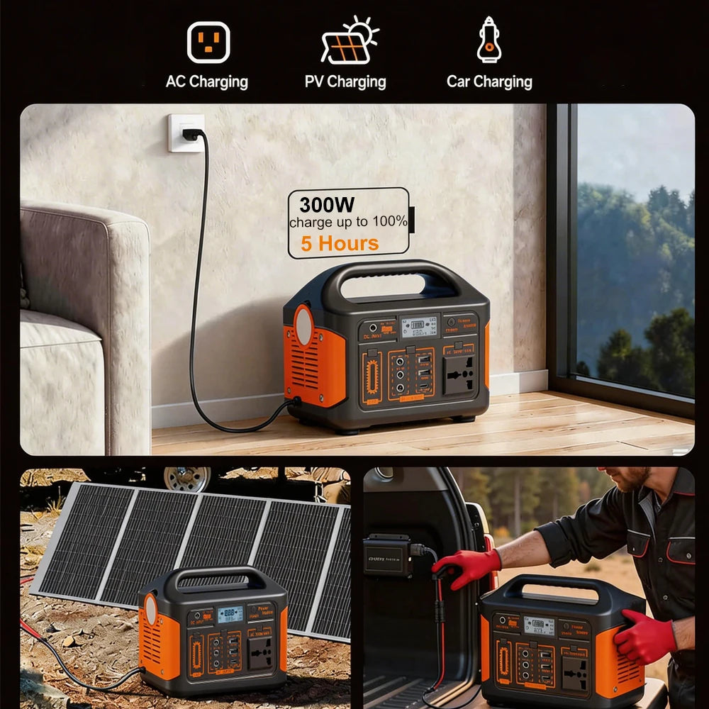 GaiaRay Portable LiFePO4 Power Station for Camping and Emergencies