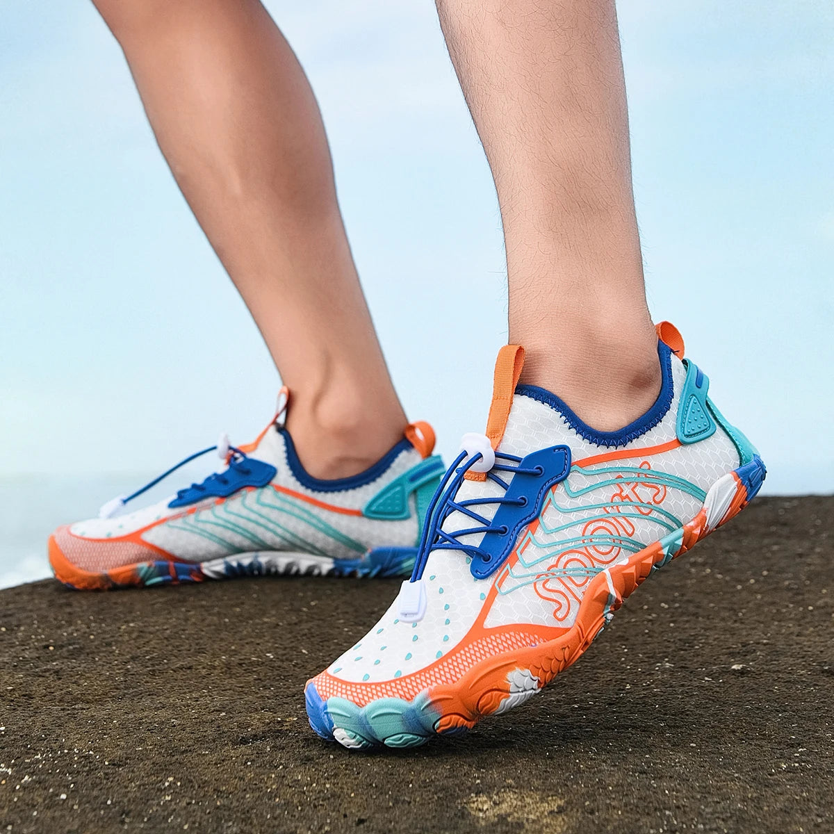 Women Quick Dry Barefoot Water Shoes, Breathable Lightweight Aqua Beach Sneakers, Non Slip Swim Surfing Diving Footwear for Outdoor River Hiking Walking